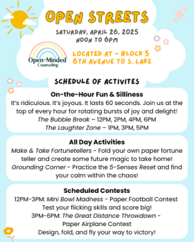 Experience play laughter and joy with Open Minded Counseling Get ready for a day of creativity silliness and just the right amount of chaos Come as you are all ages welcome and bring your inner child too
