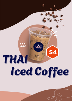 Ice Coffee Cup with Abstract Shape Beige and Mocca Instagram Post A4
