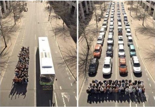 People bus people car